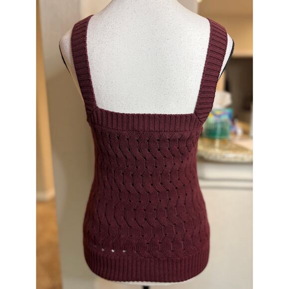 Ecru Deep Purple Silk Lined Fitted Sweater Tank Medium 4-6 - Picture 6 of 6